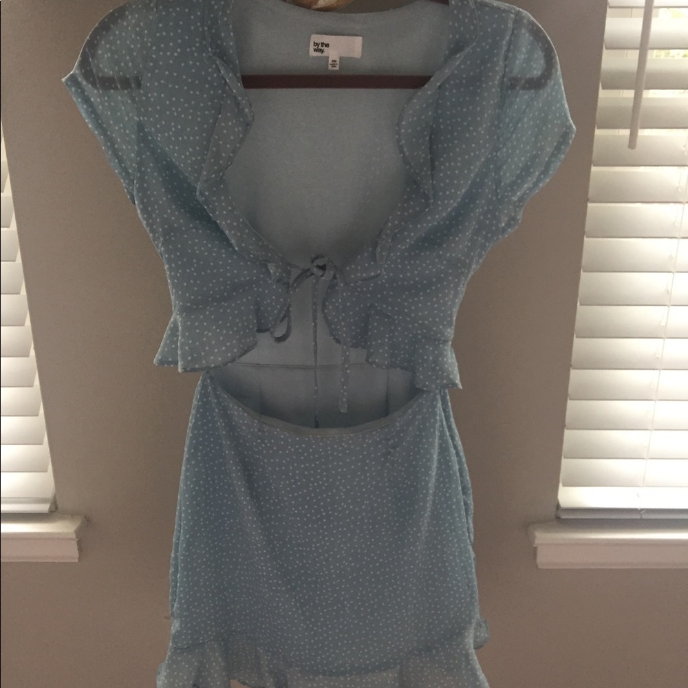 By the way Mercy Polka Dot Dress in Blue Size xxs